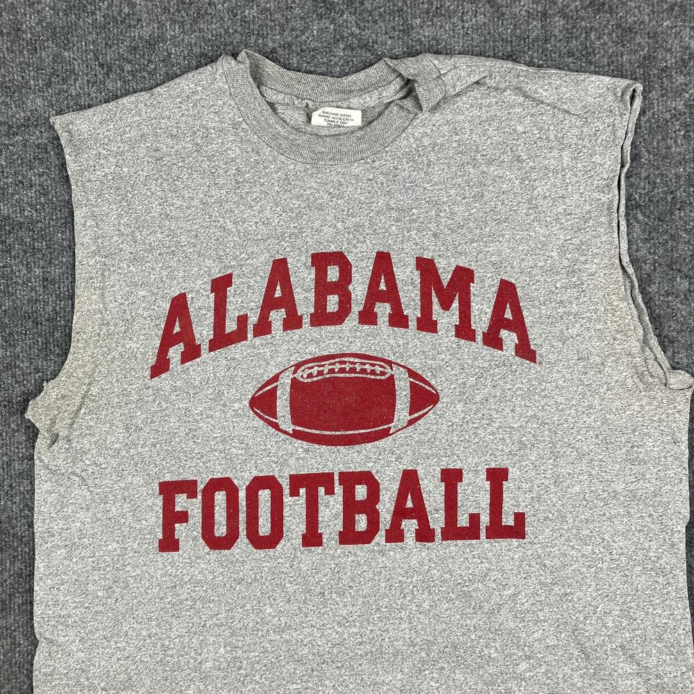Cotton Exchange T-Shirt Mens L Gray Alabama Football Cutoff Rayon Blend